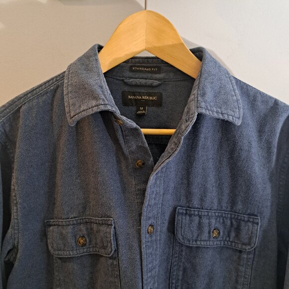 Banana Republic M Broken-In Heavy Weight Long Sleeve Standard Fit Button Down - Picture 5 of 13